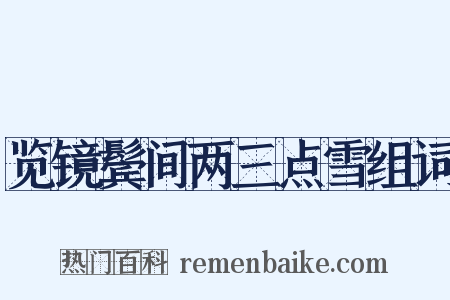 览镜鬓间两三点雪组词是什么意思的图片